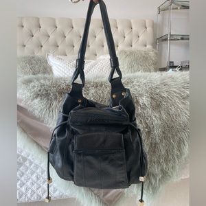 See By Chloe Leather & Python Printed Shoulder bag